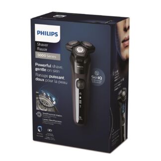 Rasoir Philips Series 5000 utilisable sur peau sèche ou humide avec base de recharge, technologie SkinIQ & Lames SteelPrecision, S5588/25