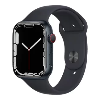 Apple Watch Series 7 45 mm (GPS + Cell) en aluminium minuit avec bracelet sport